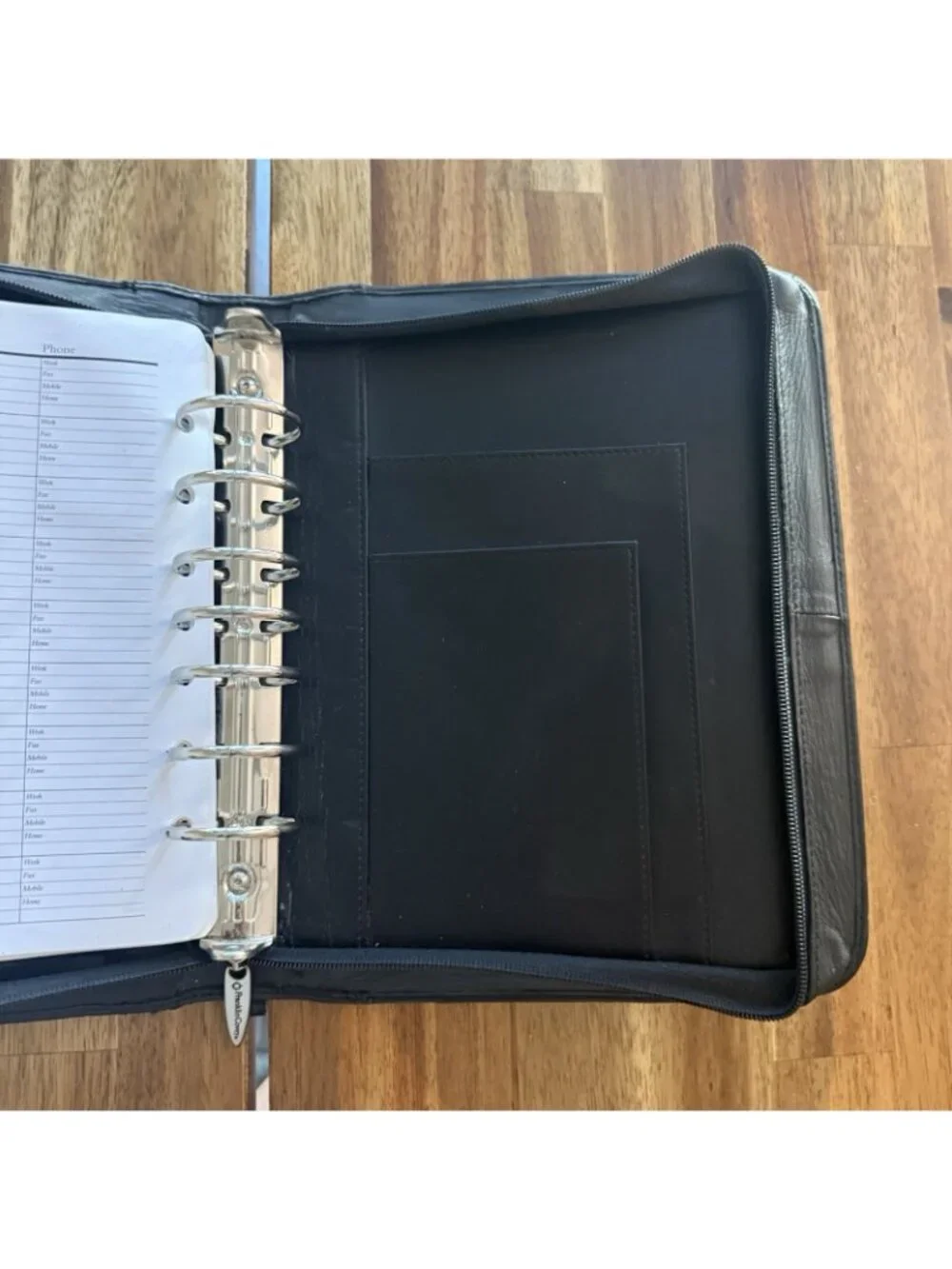 Franklin Covey Zip Around Full Grain Leather 7 Ring Binder Planner 2” Rings READ